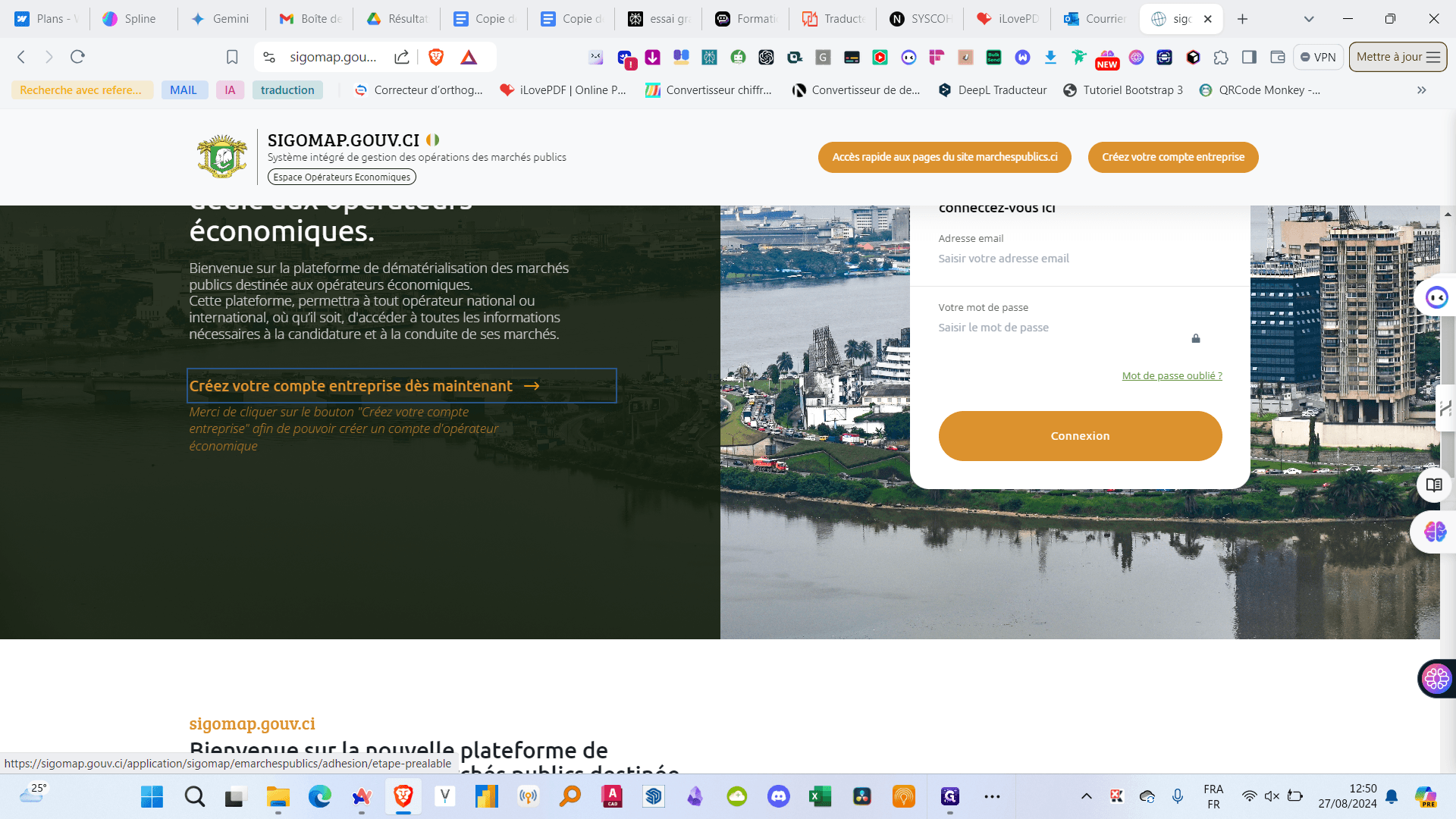 Step #2: Cliquez sur "Créez votre compte entreprise dès maintenant"