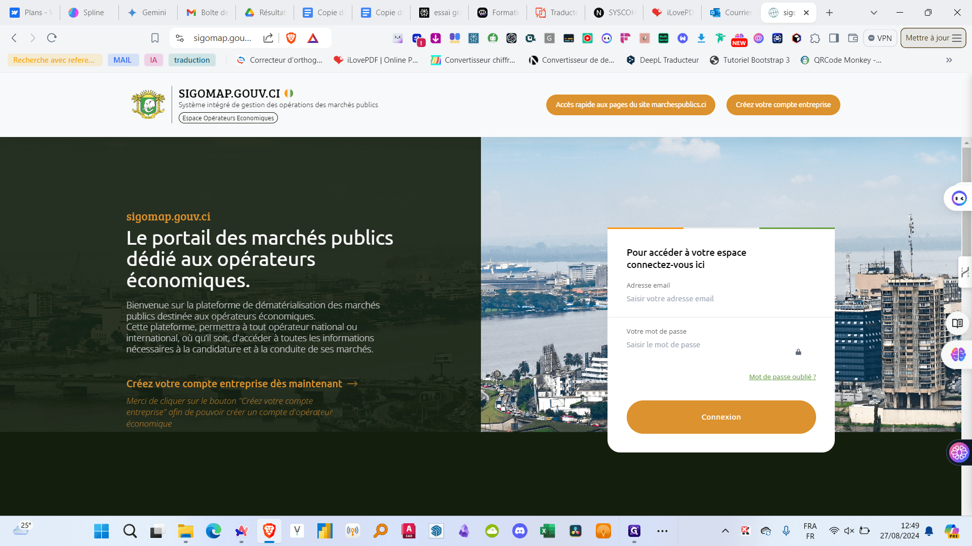 Step #1: Cliquez sur "Créez votre compte entreprise dès maintenant"