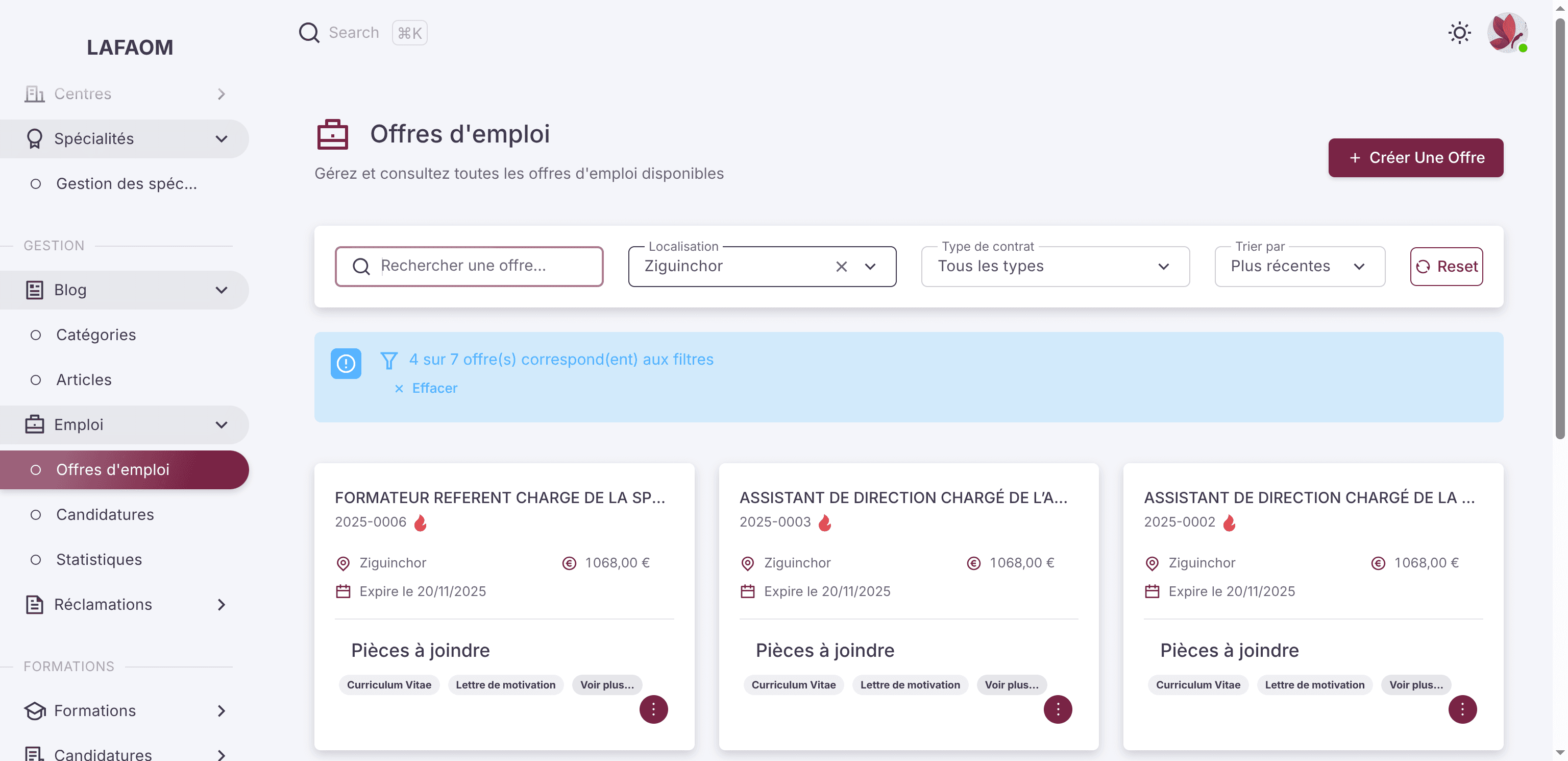 Step #59: Cliquez sur "Rechercher une offre"