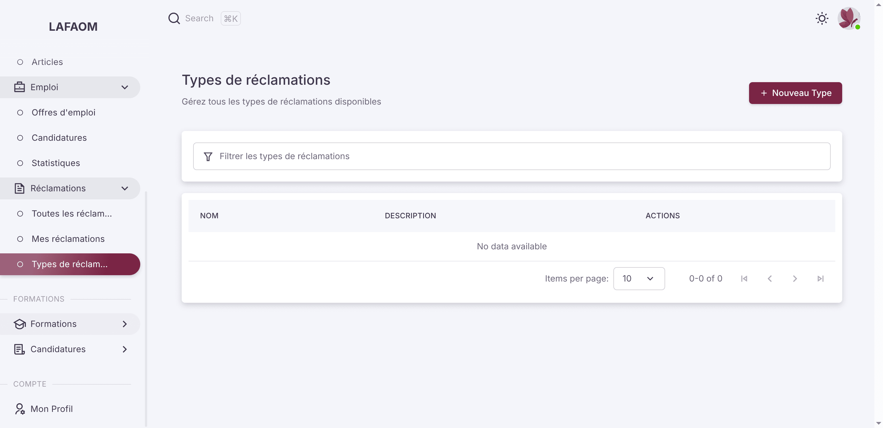 Step #81: Cliquez sur "Formations"