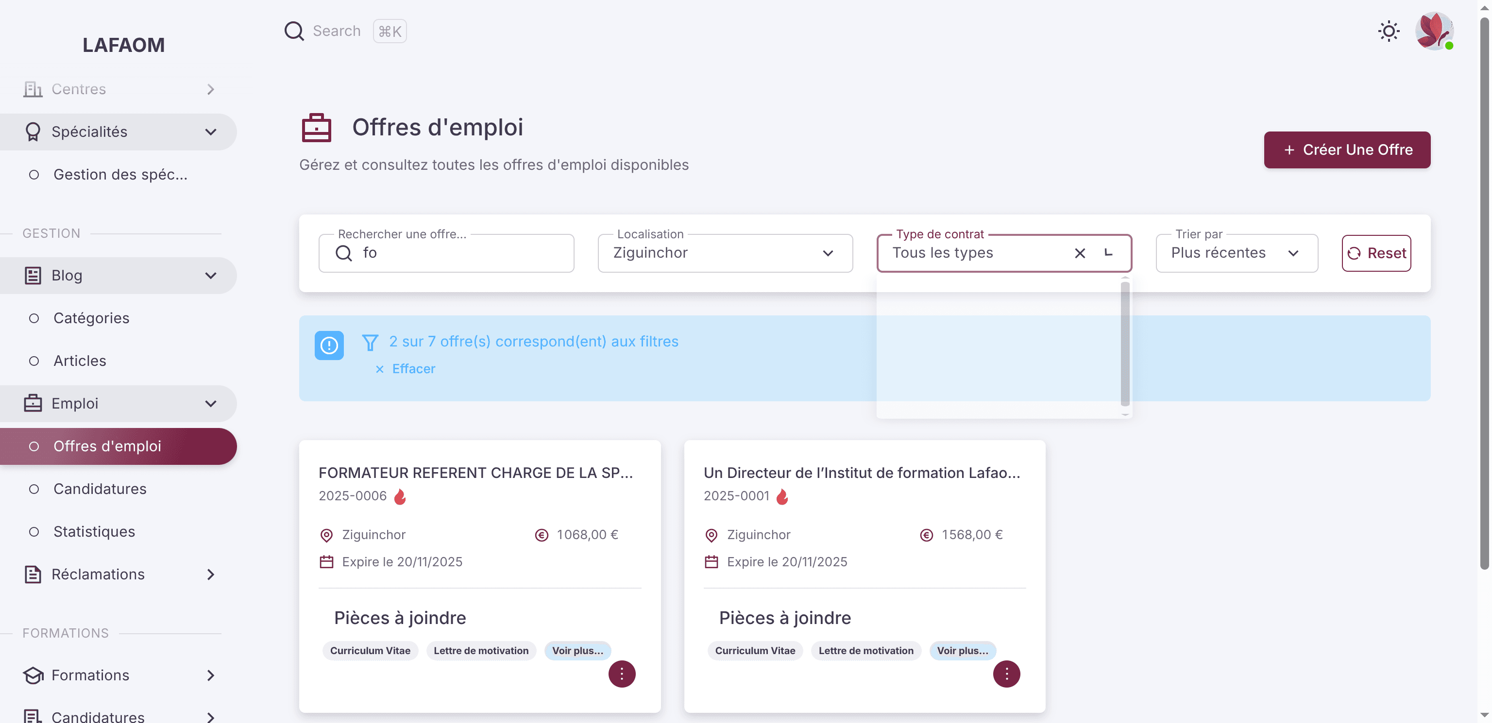 Step #62: Cliquez sur "Tous les types"