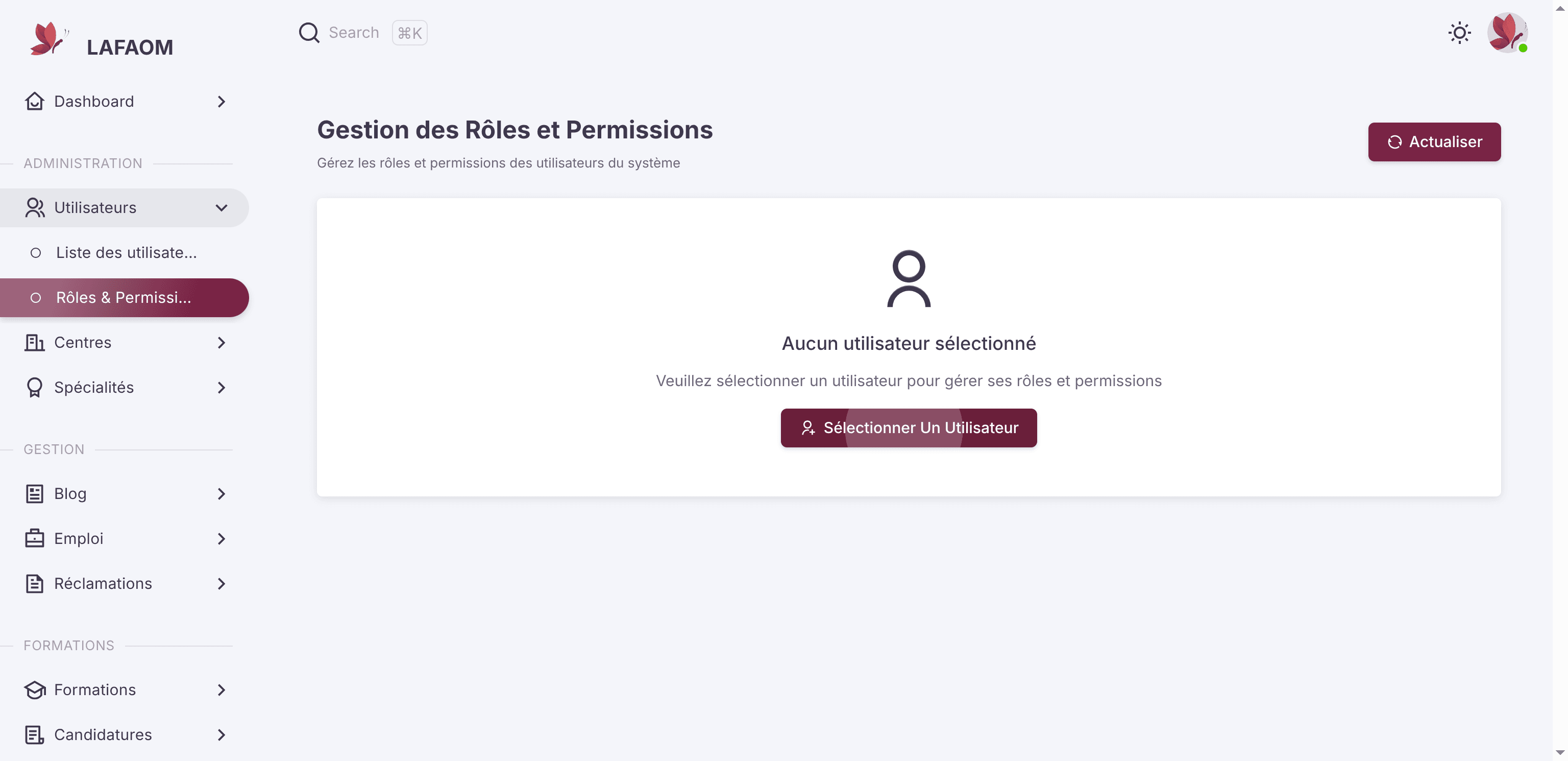 Step #14: Cliquez sur "+ Sélectionner Un Utilisateur"