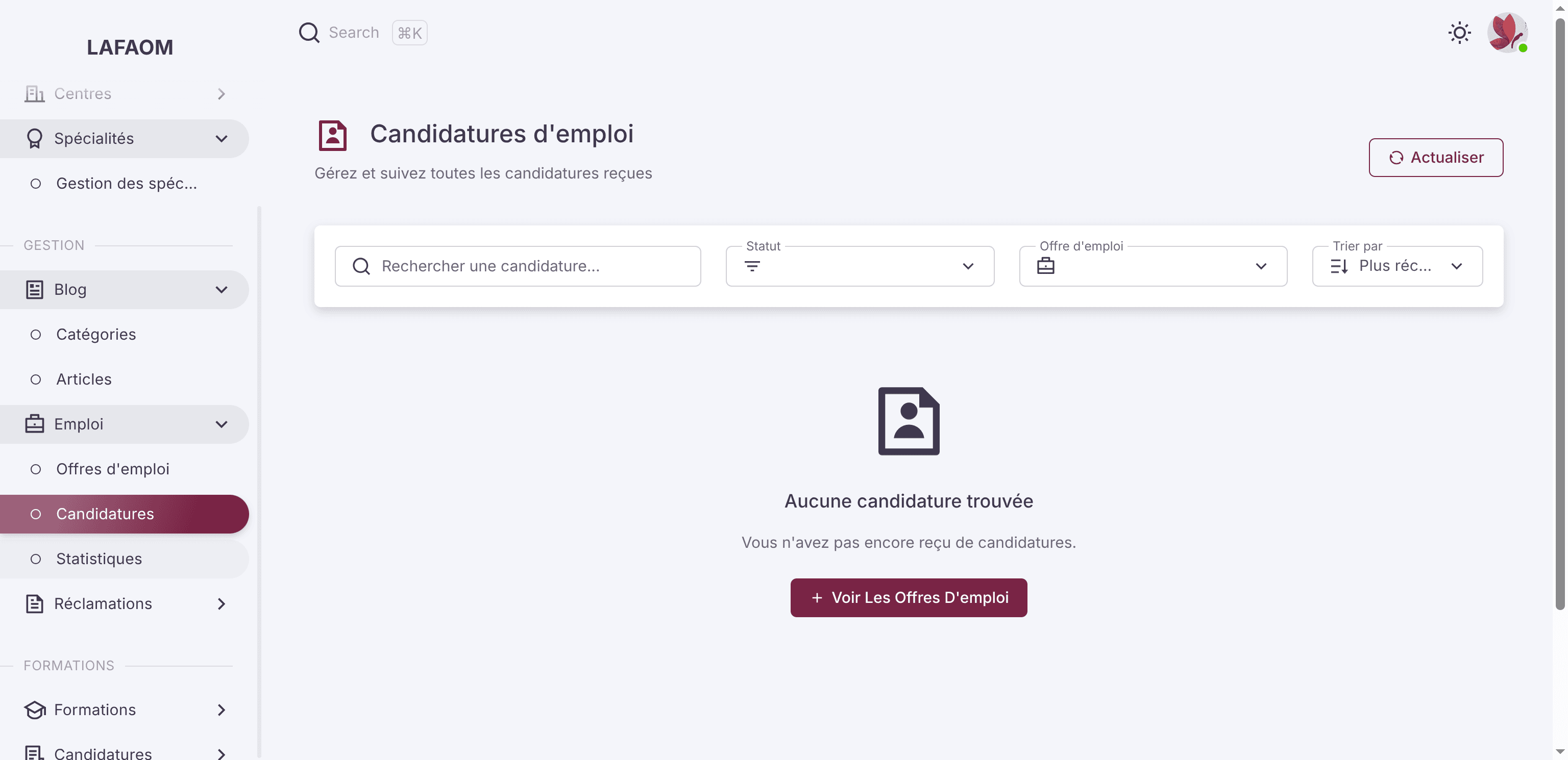 Step #73: Cliquez sur "○ Statistiques"
