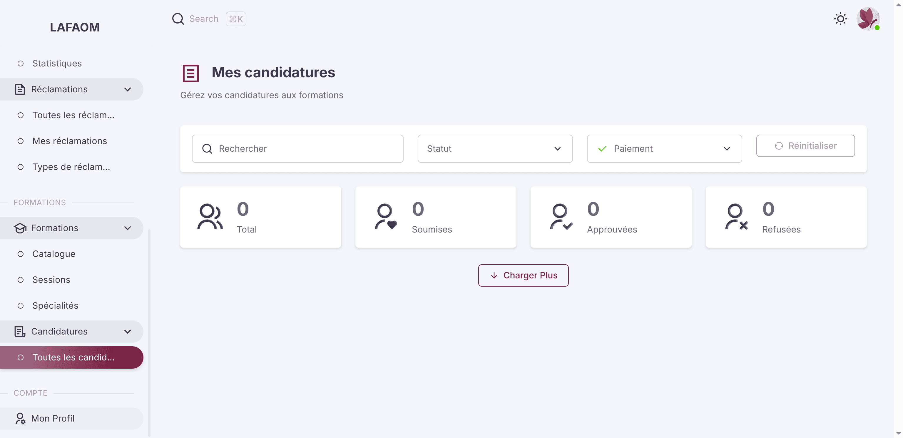 Step #89: Cliquez sur "Mon Profil"