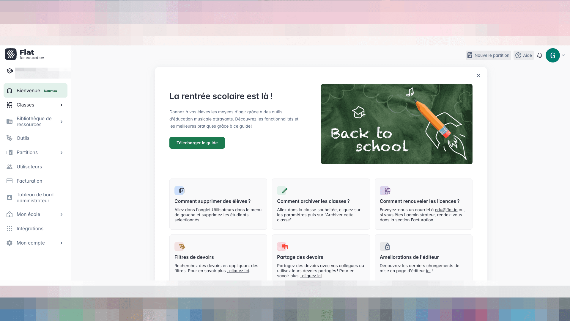 Step #1: Cliquez sur "Classes"
