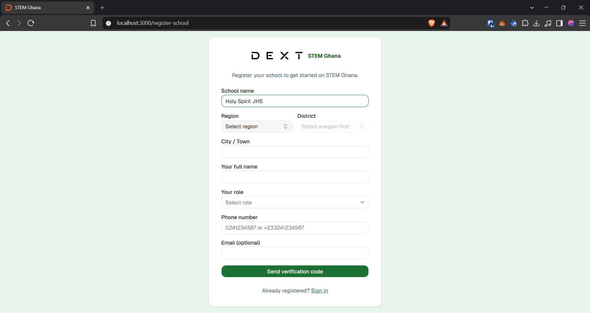 Step #3: Click the Select region dropdown menu.