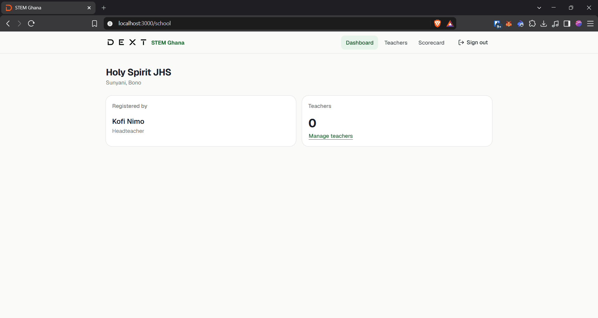 Step #16: Click Manage teachers inside the Teachers card on your dashboard.