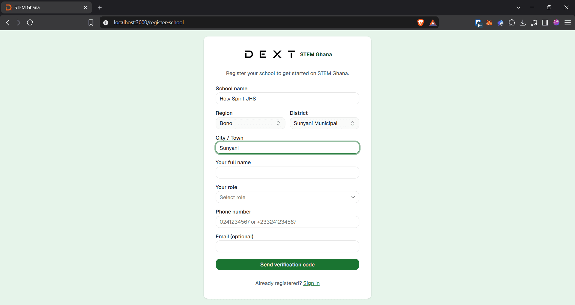 Step #8: Click the Your full name field and enter your name.
