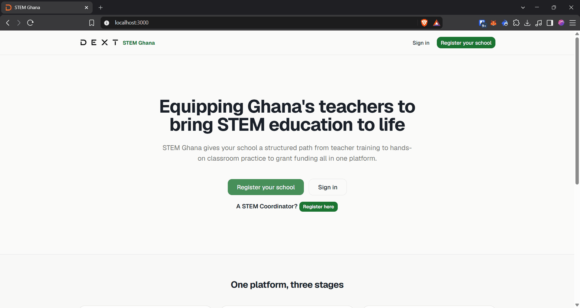 Step #1: Click Register your school on the landing page.