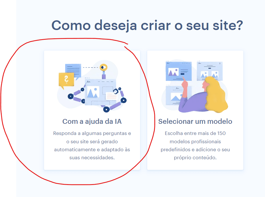 Step #4: Click "Com a ajuda da IA"