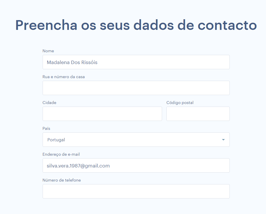 Step #8: Pode adicionar alguns dados de contacto ou deixar apenas os sugeridos