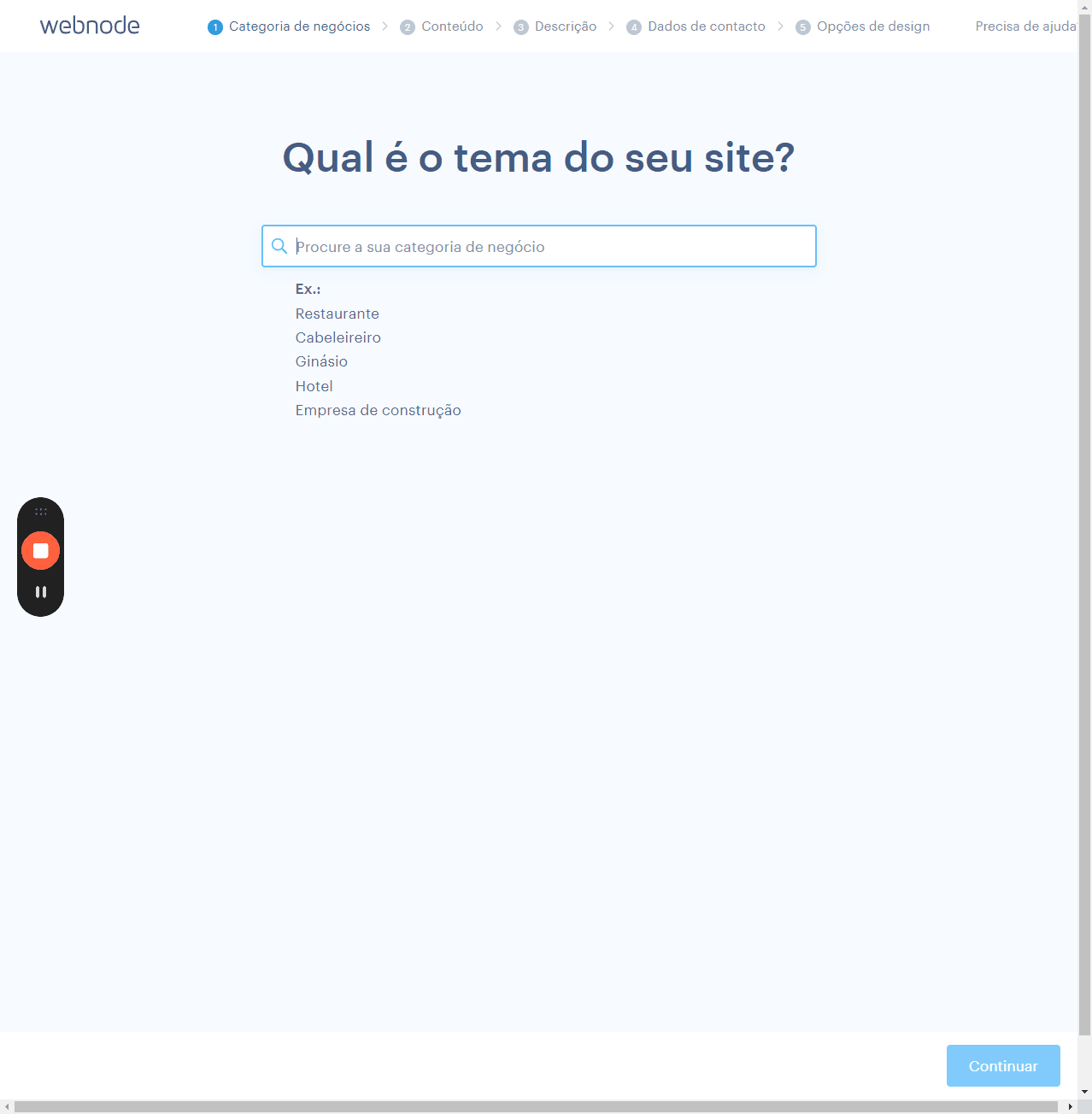 Step #5: Identifique a categoria do seu negócio