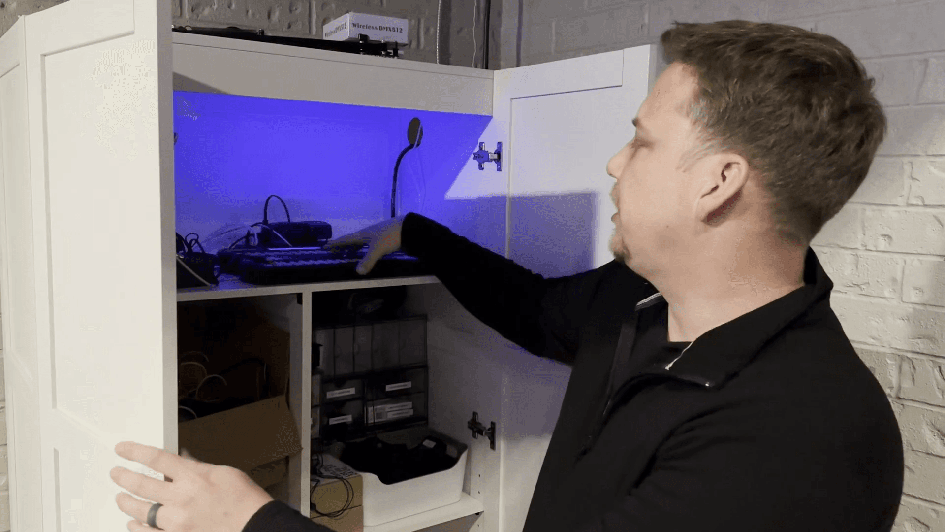 Step #3: Grab the two battery charger packs from the cabinet.