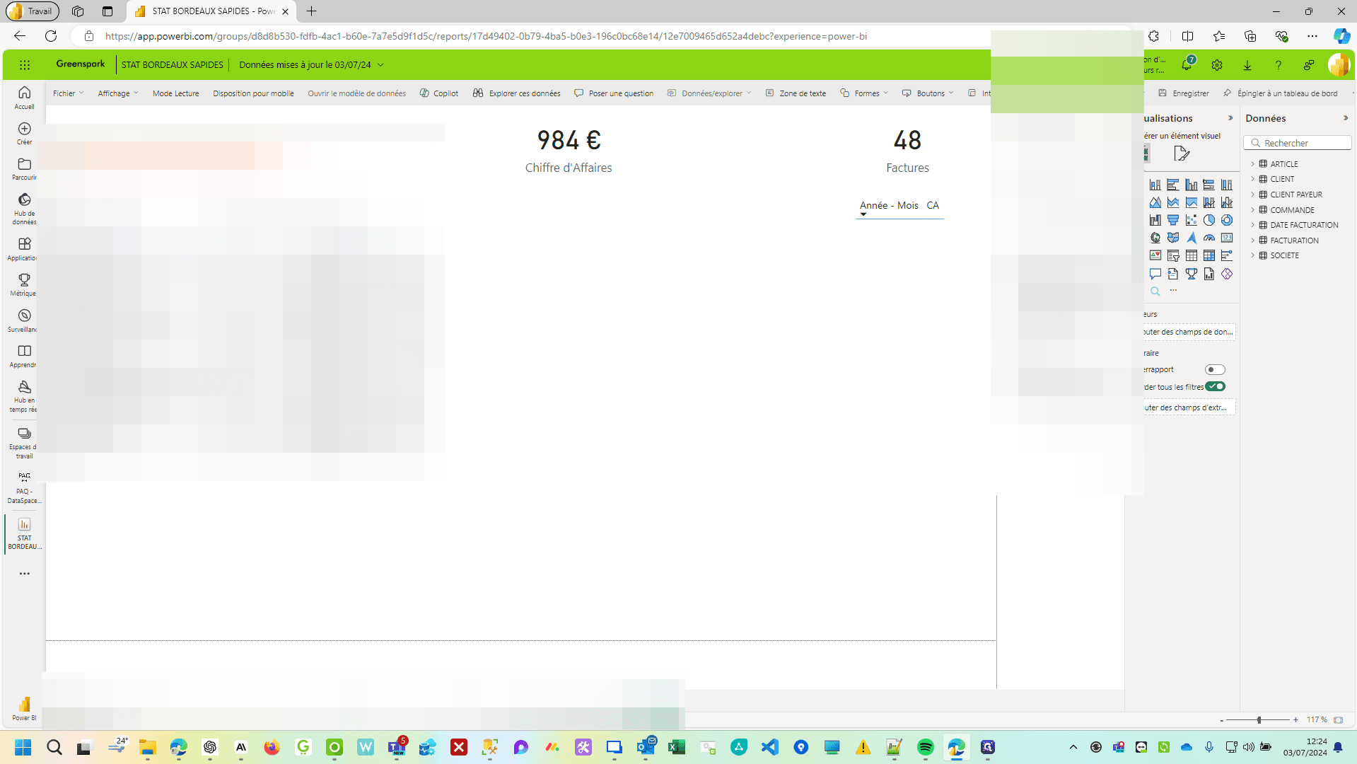 Step #1: Cliquez sur "Chiffre d'Affaires"