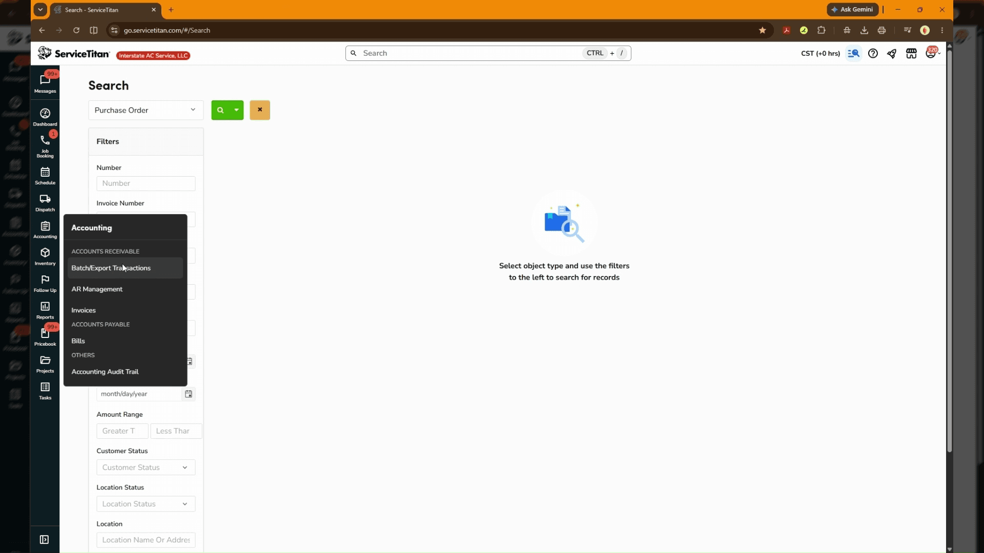 Step #2: Click Batch/Export Transactions from the menu options.