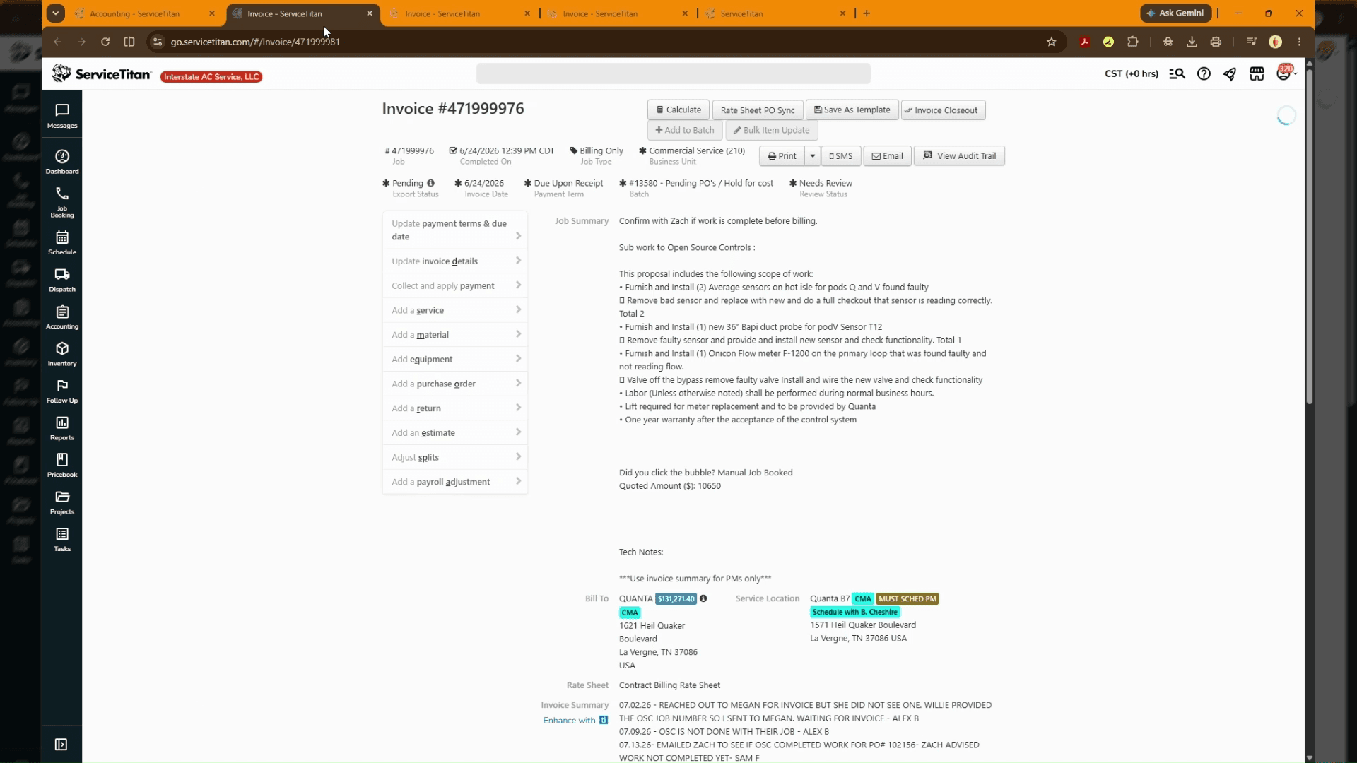 Step #1: Open and view the invoice details screen.