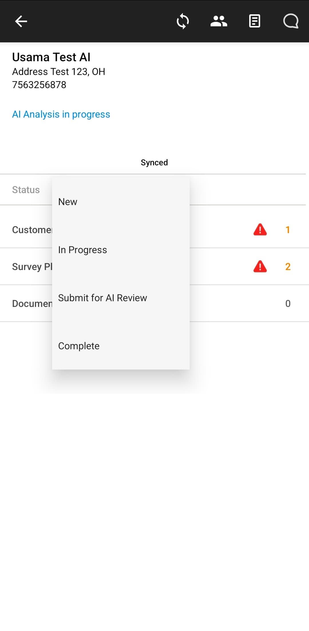 Step #20: Once all photos are approved & validated, go back click on Complete to mark the task as finished.