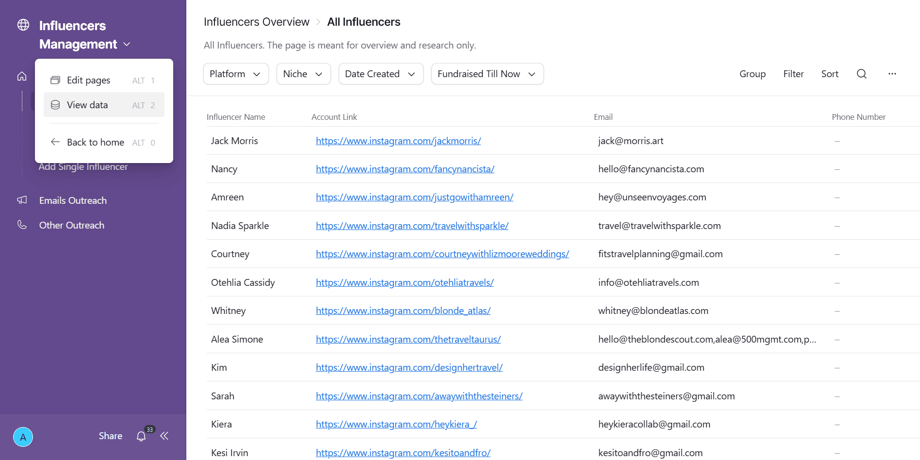 Step #13: We will go to the data page, where we can edit our data.