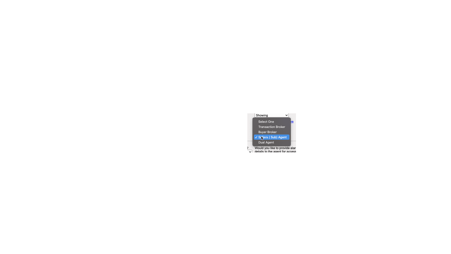 Step #20: Select an agency type from the dropdown menu.