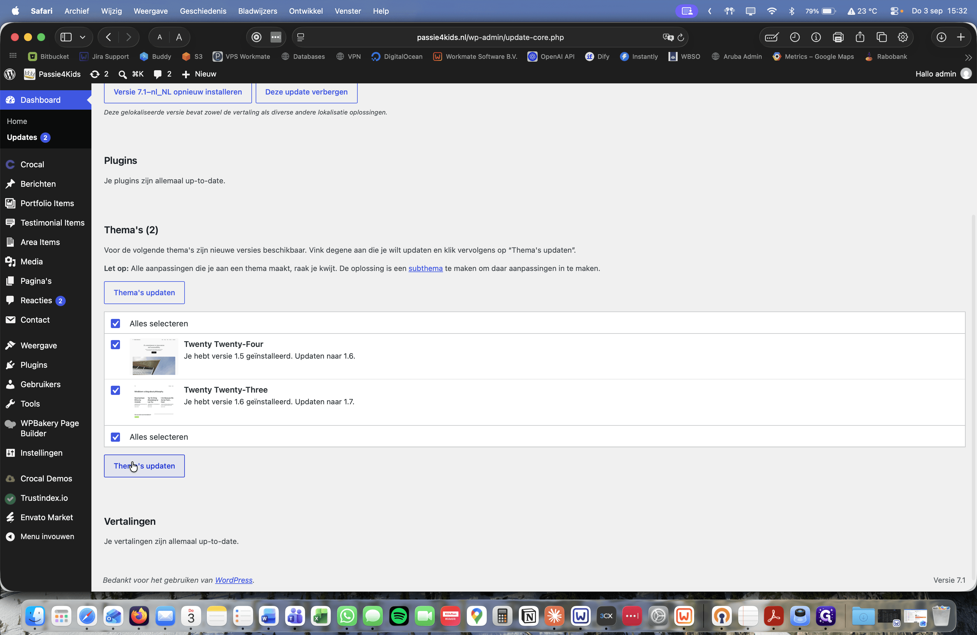 Step #4: Klik op Thema's updaten om de updates direct uit te voeren.