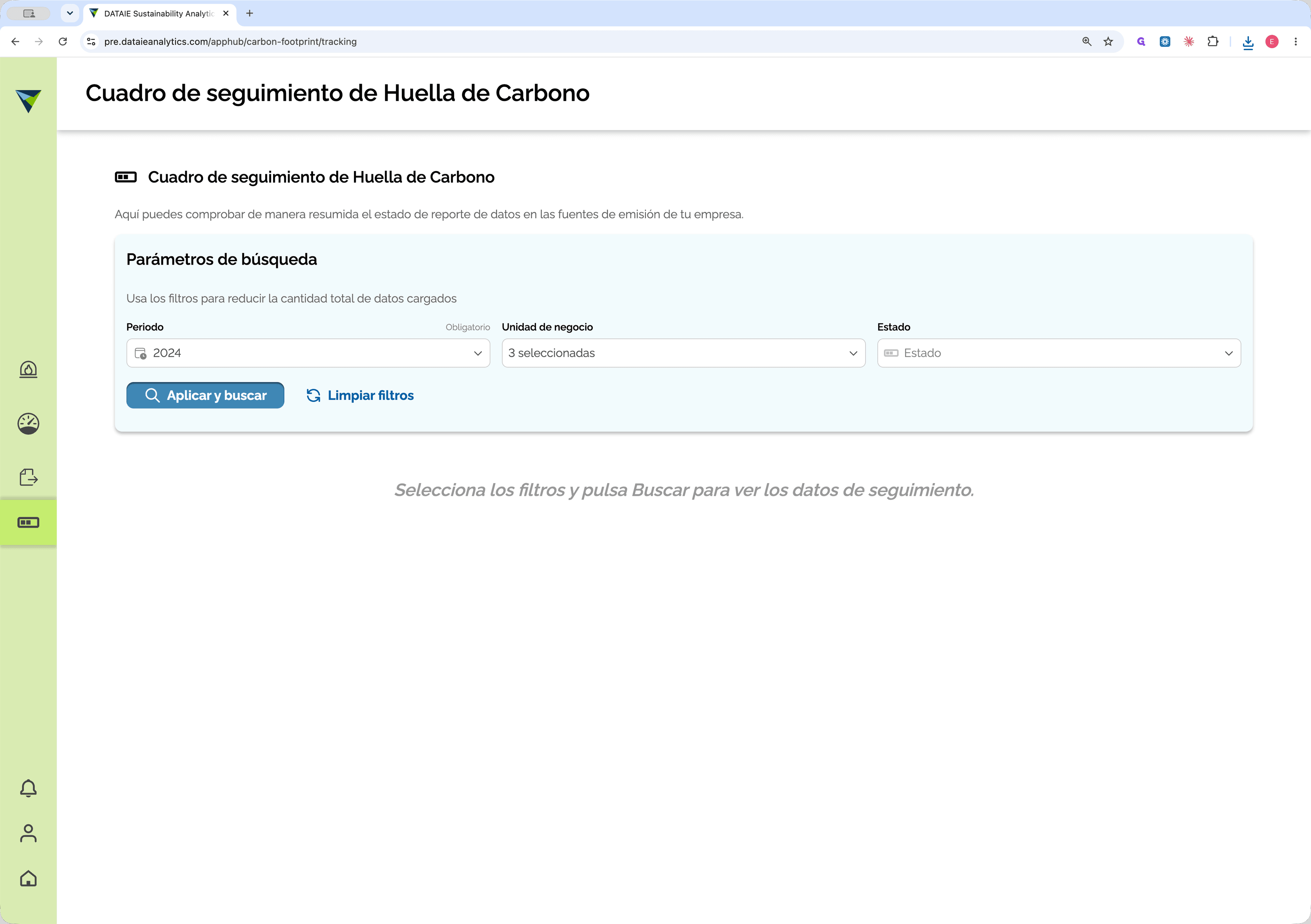 Step #14: Seleccione el periodo y las unidades de negocio que desea y haga clic en Aplicar y buscar.