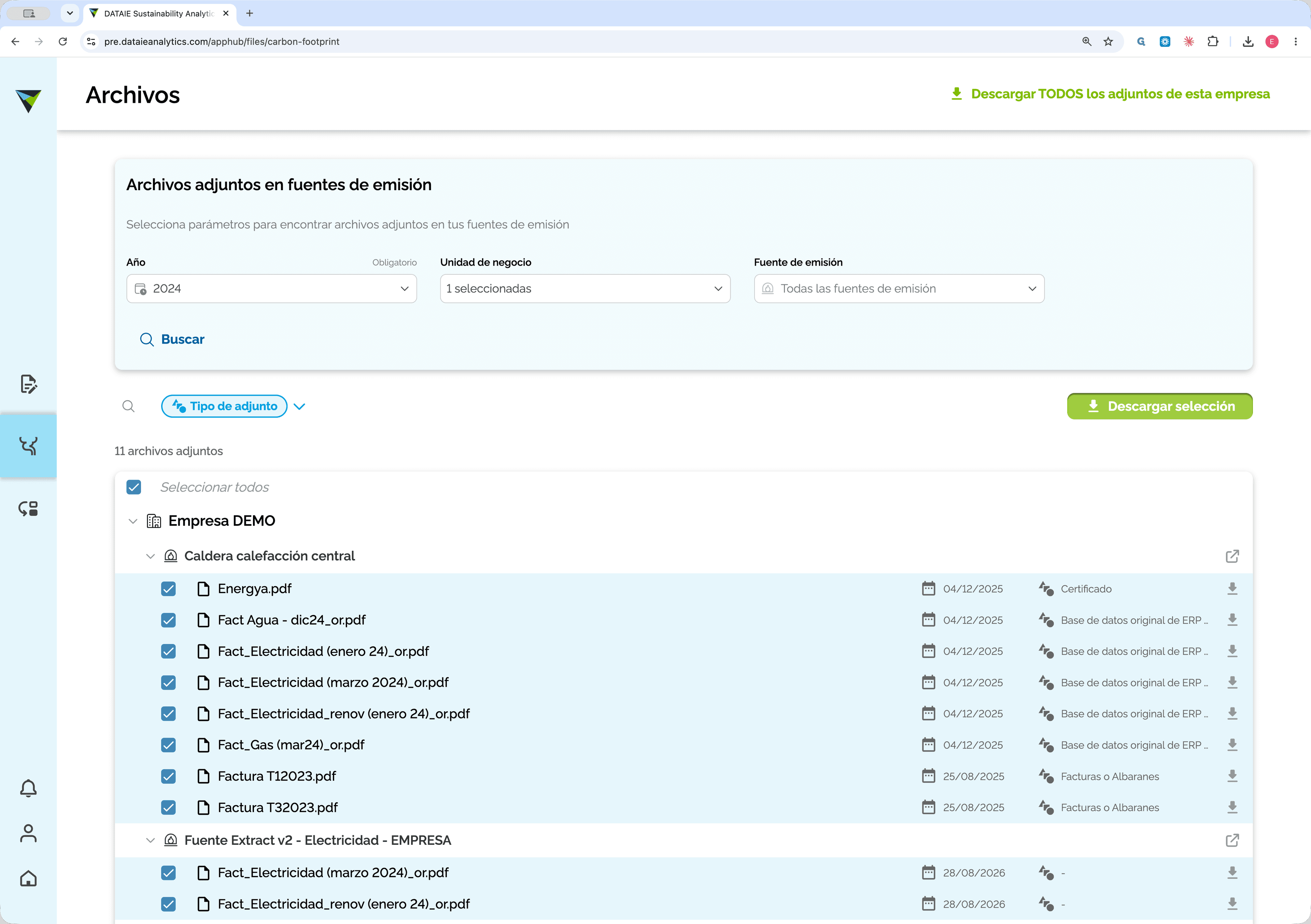Step #11: Haga clic en Descargar selección para obtener el archivo comprimido con todos los documentos.