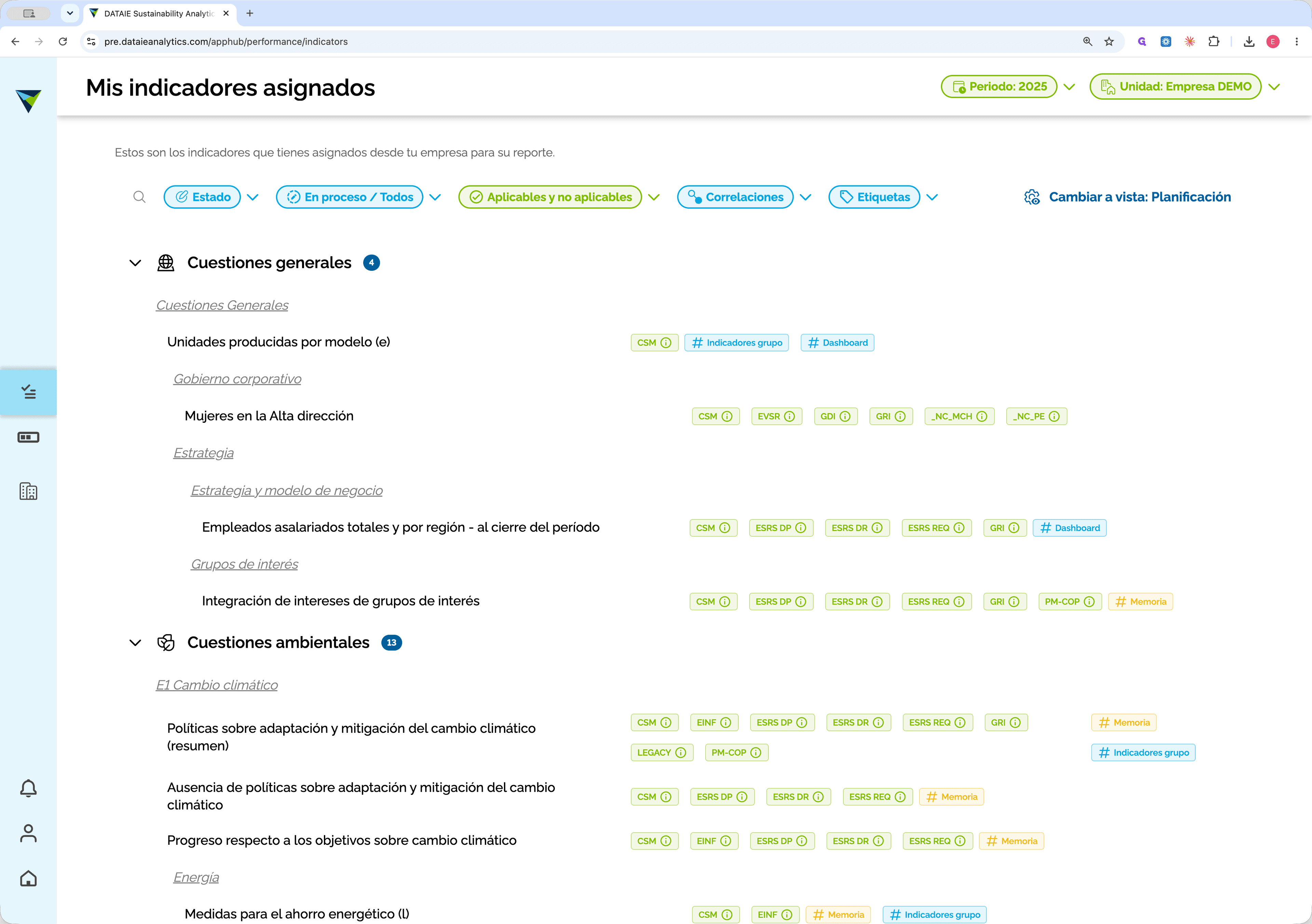 Step #7: Haga clic en el selector de Unidad en la cabecera para cambiar rápidamente entre unidades de negocio.