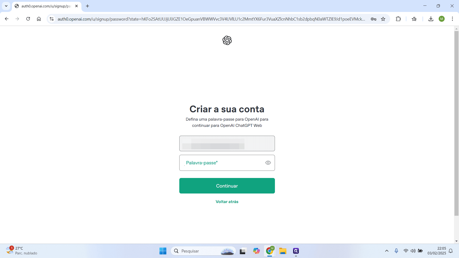 Step #6: Agora, escolha a senha que você usará para acessar.