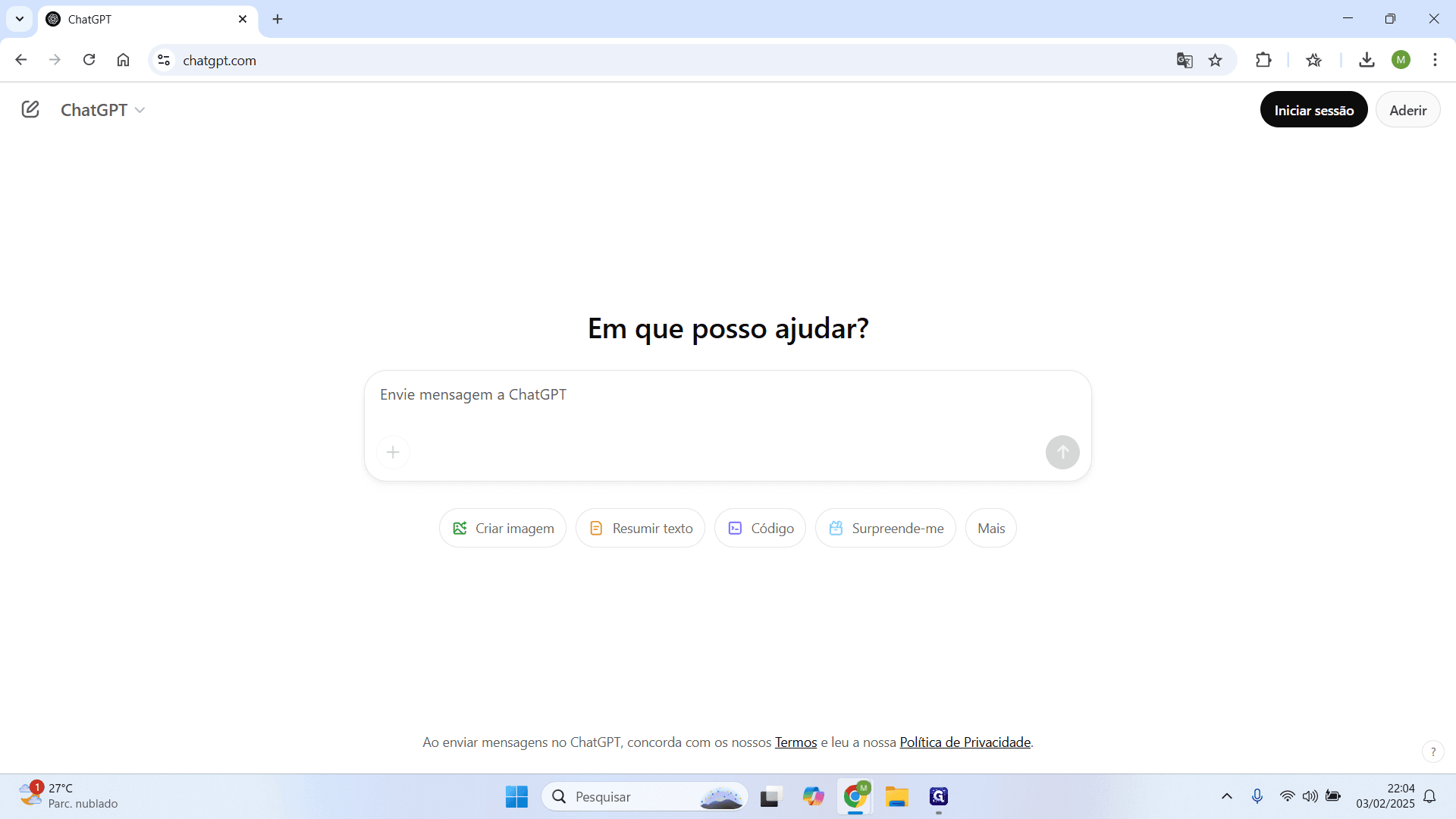 Step #3: Ao acessar a página, clique no botão "Sign up" ou "Aderir" no canto superior direito. Quando a página abrir, ela mostrará algumas opções para a criação da conta.