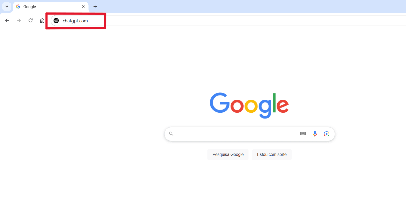 Step #2: 2ª Forma de acesso ao site do ChatGPT: digitando o site correto na barra de endereço. Você pode digitar "chatgpt.com.br" na barra de endereços, e isso o levará direto ao site da OpenAI.