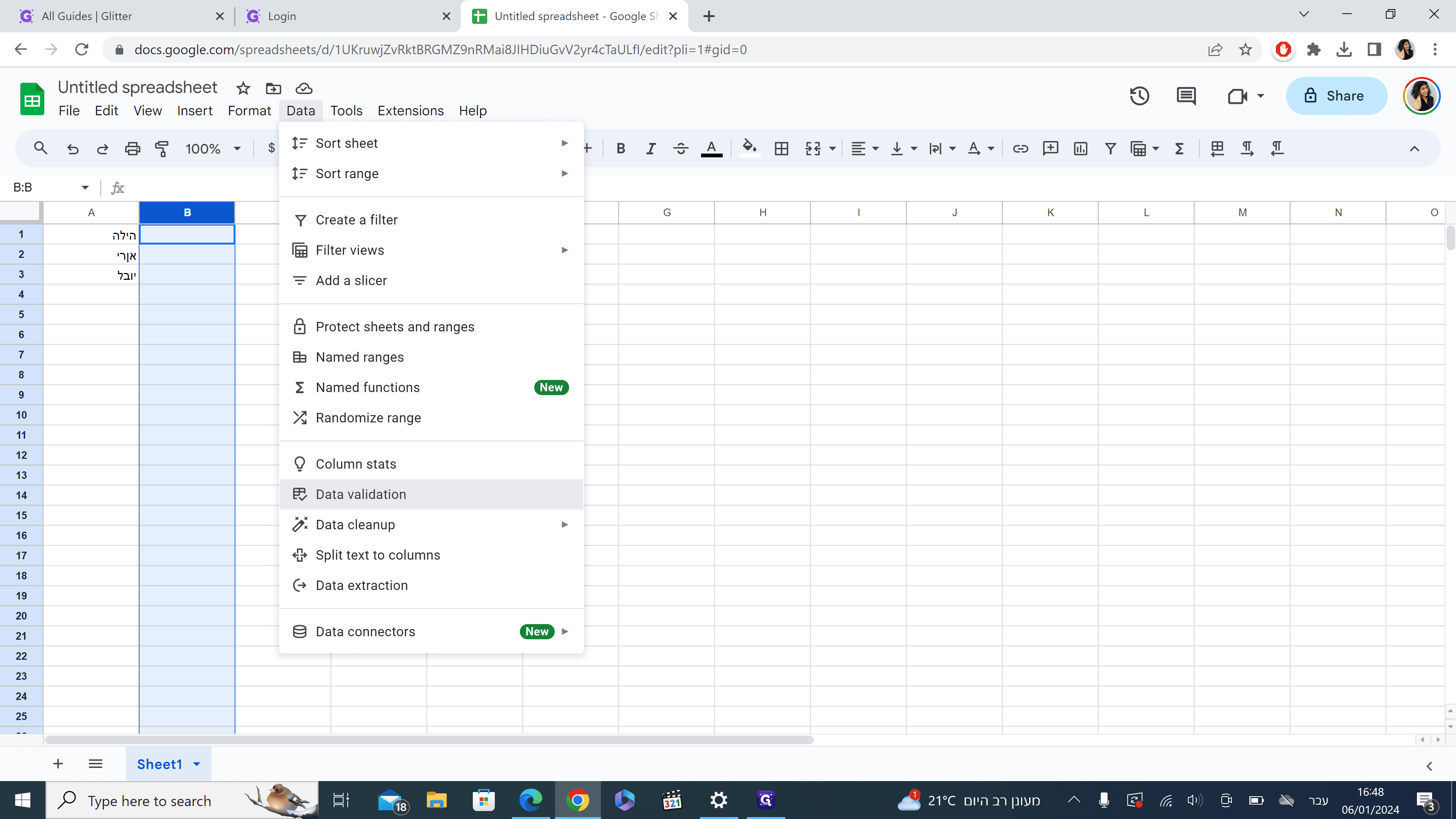 Step #10: Click "Data validation"