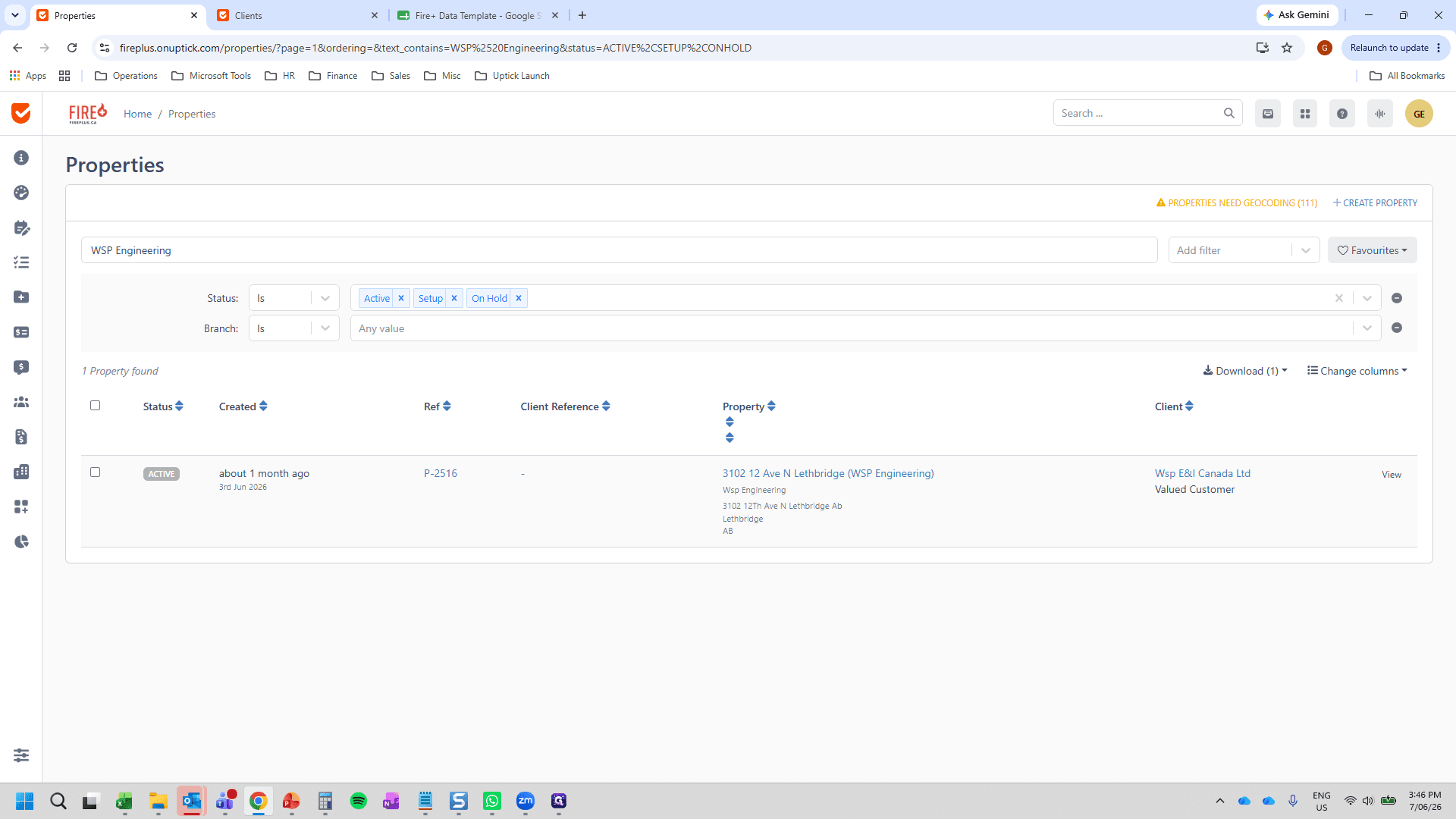 Step #4: Highlight and copy the exact property name as it appears in Uptick.