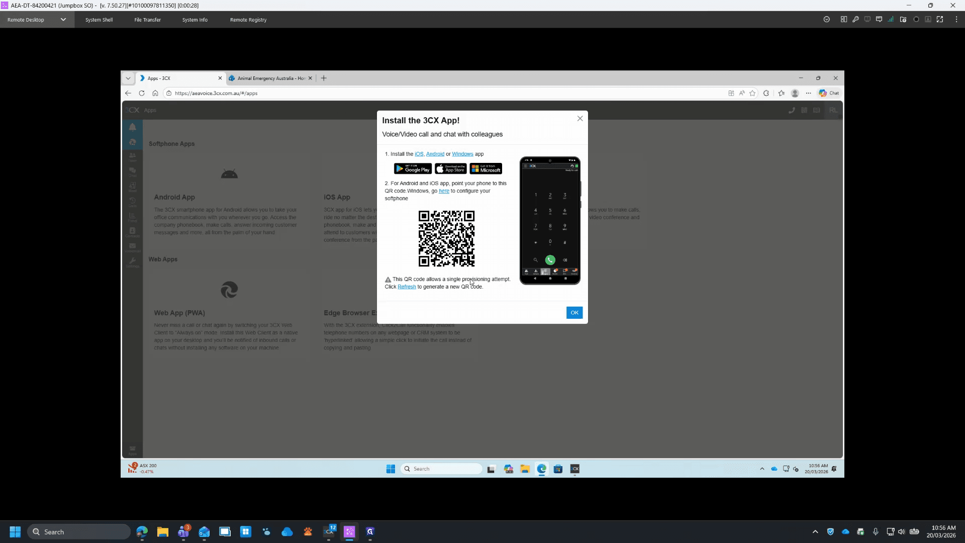 Step #11: Scan the QR Code in the 3CX Mobile App