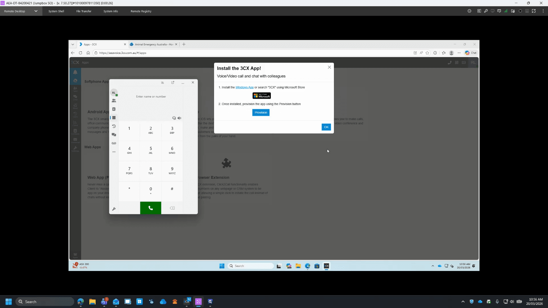 Step #8: The 3CX app will pop up and automatically log in.