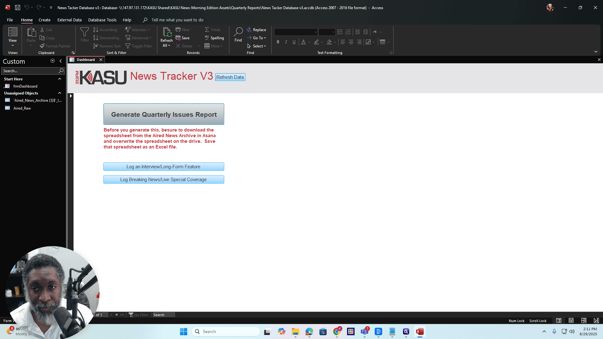 Step #30: Click on "Generate Quarterly Issues Report"