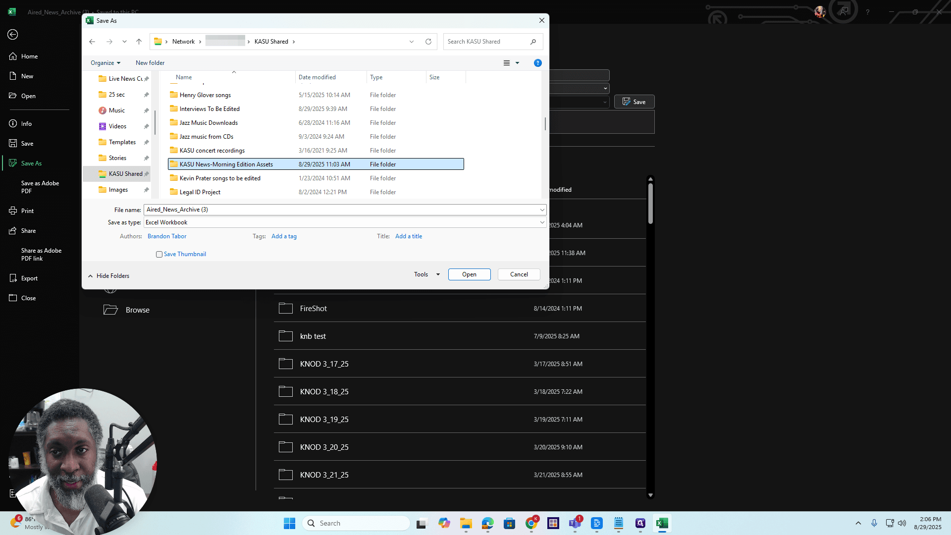 Step #18: Double-click on "KASU News - Morning Edition Assets"