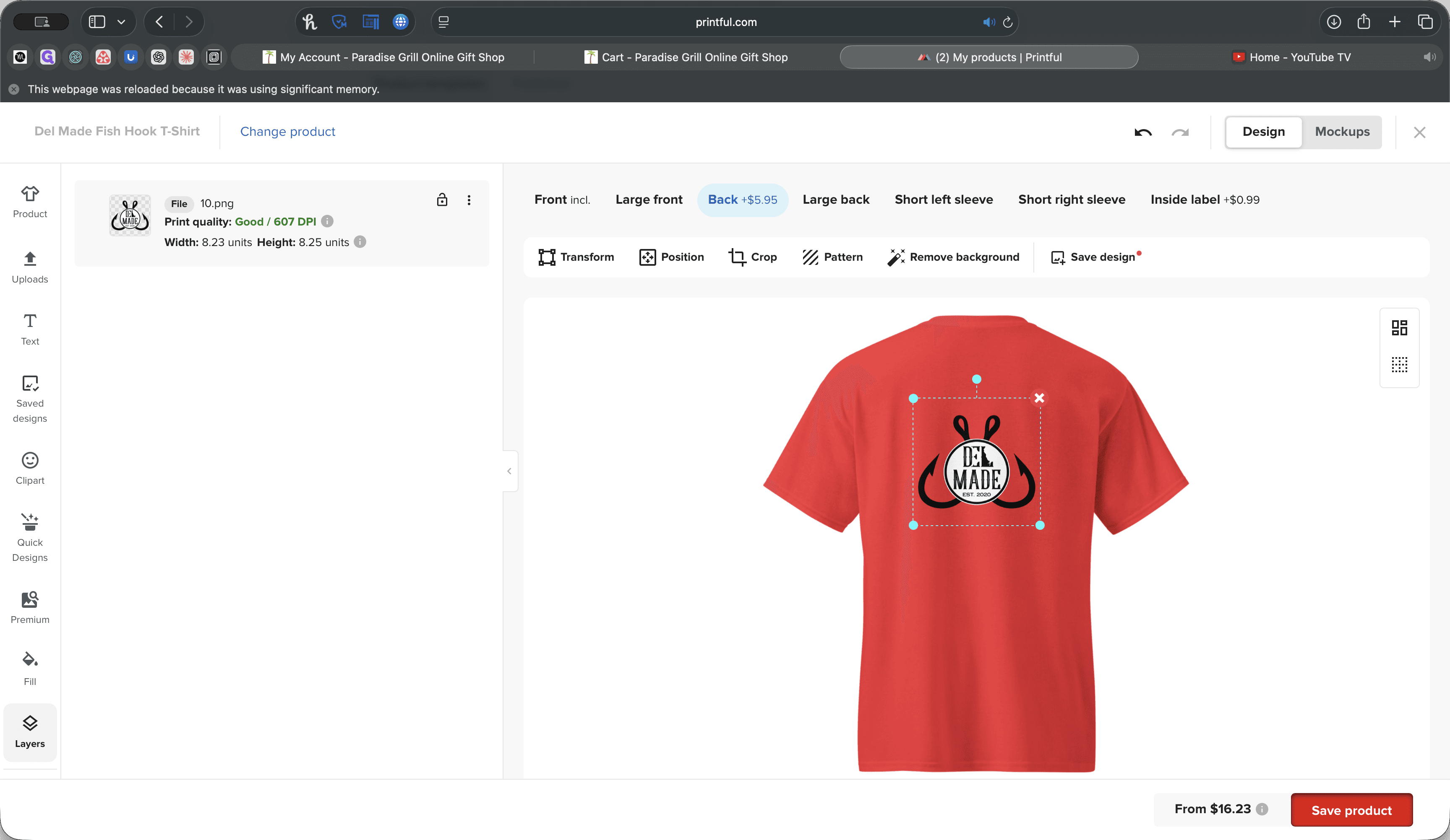 Step #36: Click on "Save product"