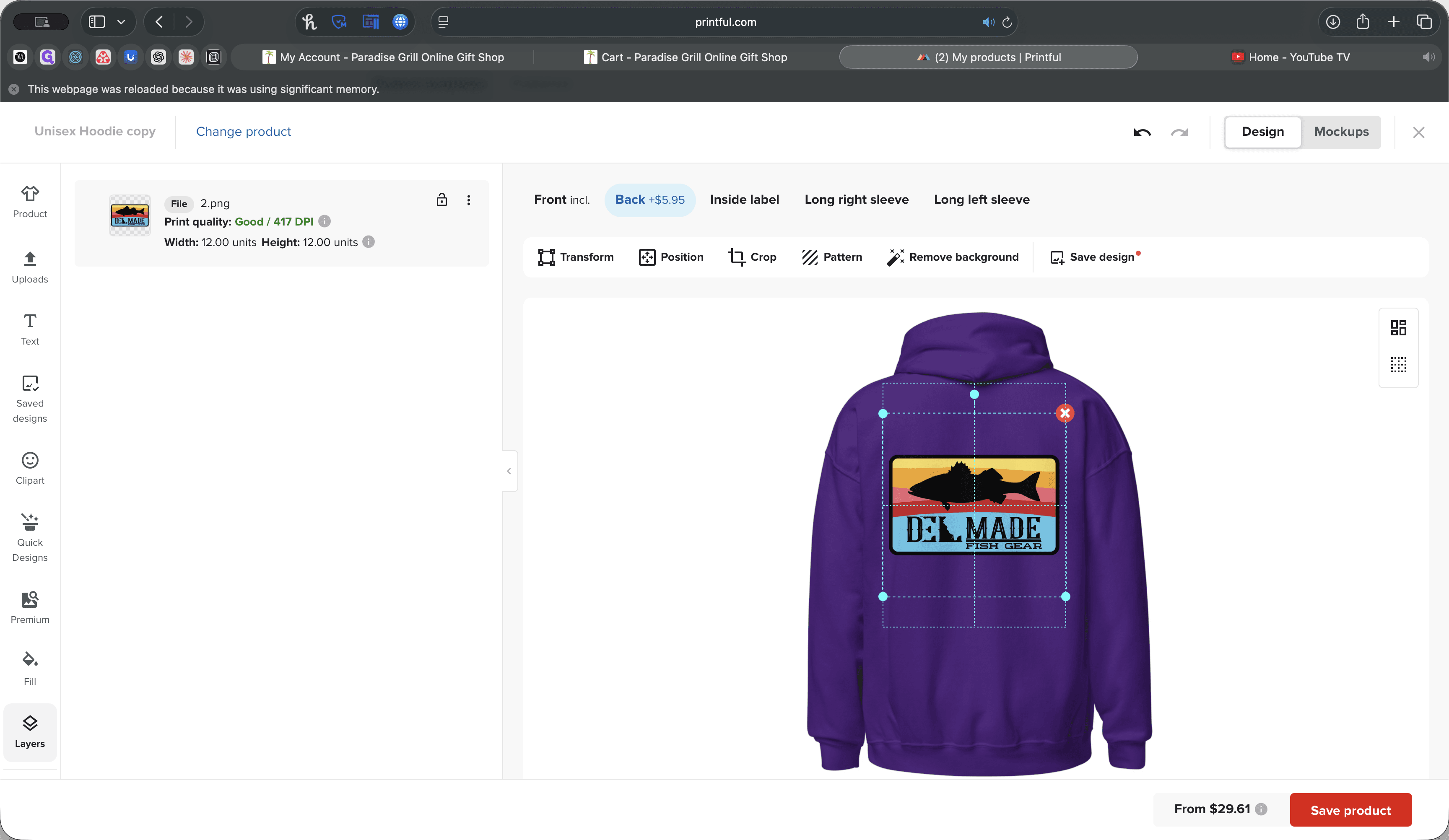 Step #24: Click on "DEL.MADE"