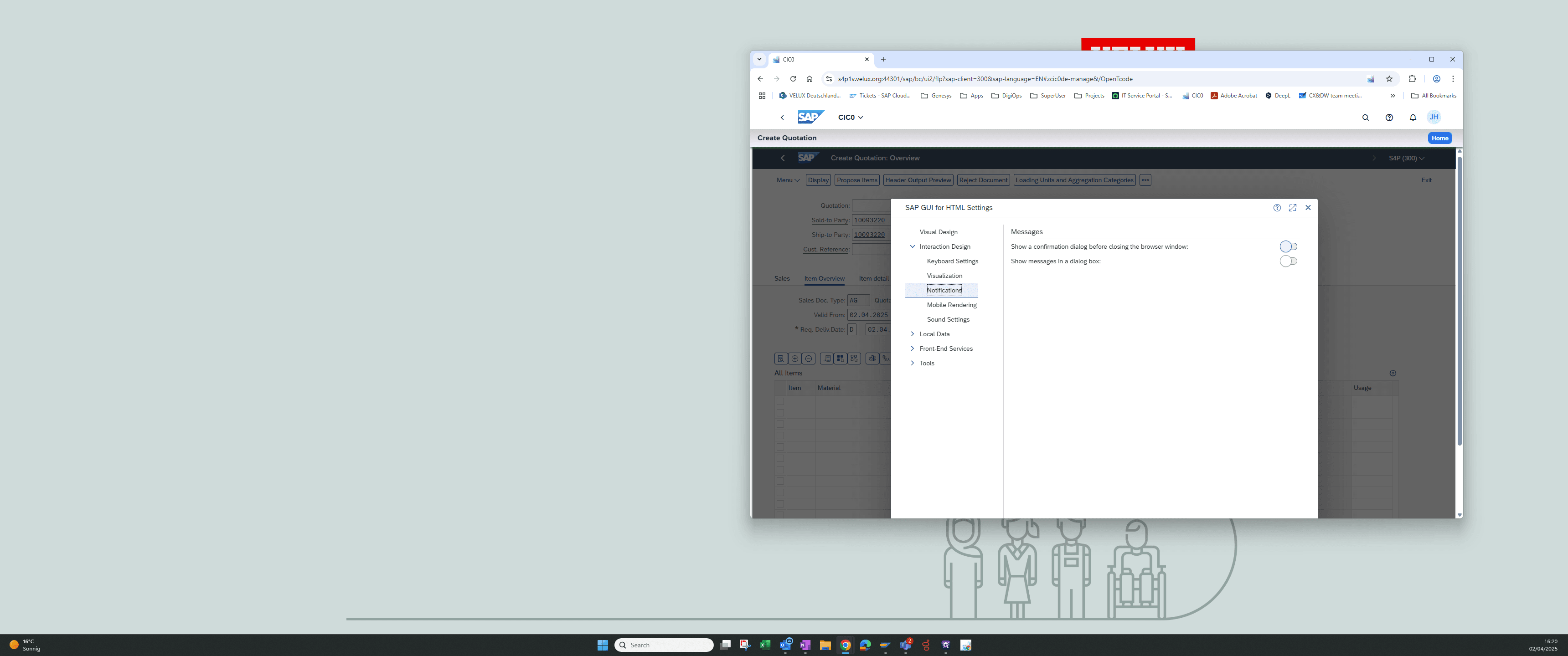 Step #3: Click on "Interaction Design" and "Notifications" and activate the bars