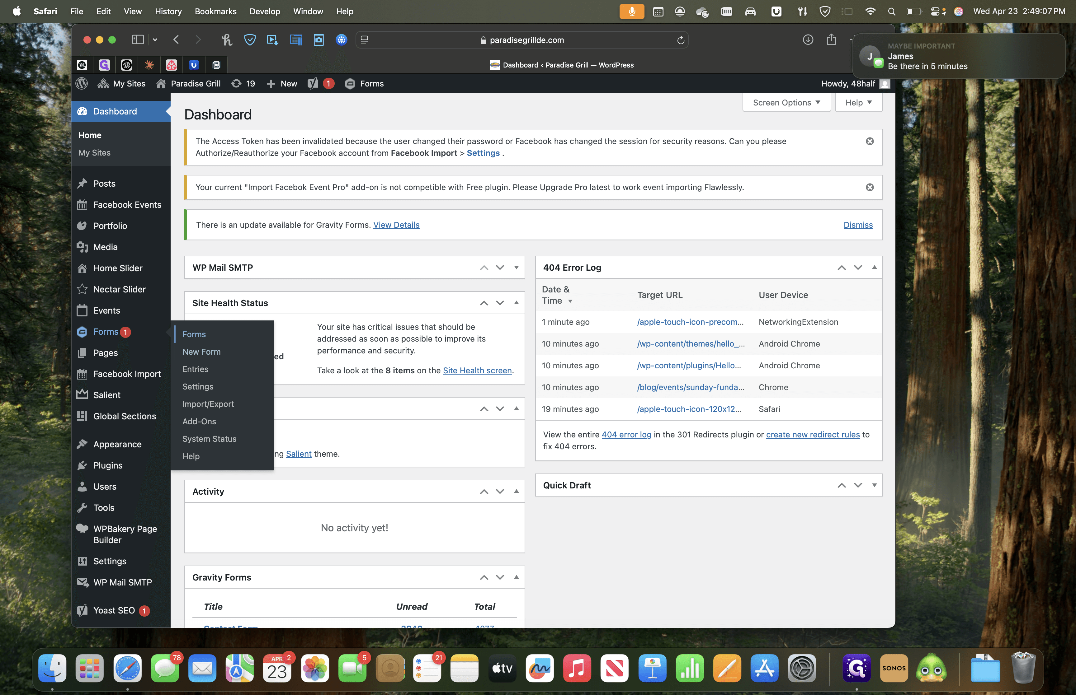 Step #2: Click on "Forms"