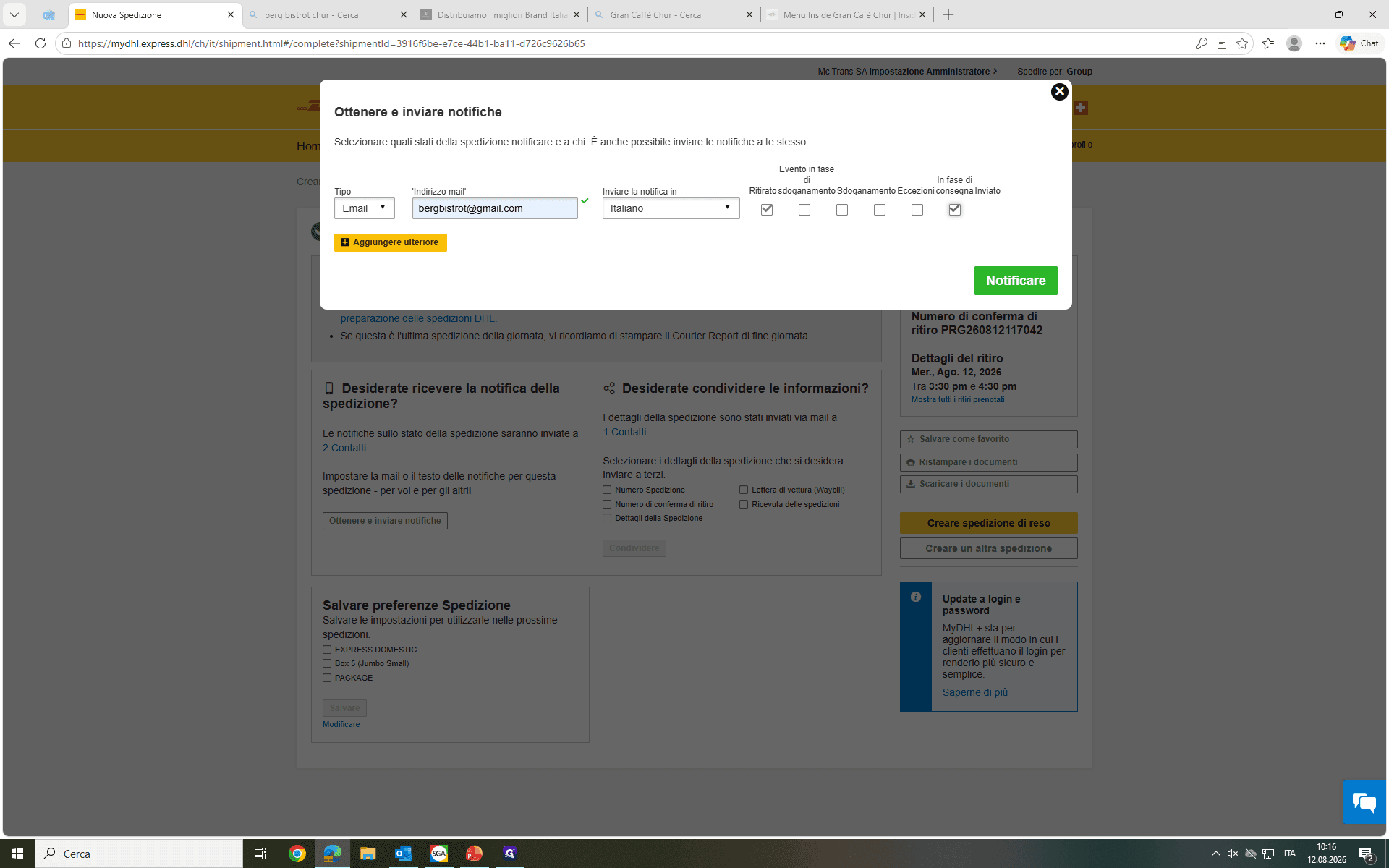 Step #18: Se desideri informare altre persone, fai clic su + Aggiungere ulteriore e inserisci un nuovo indirizzo email.