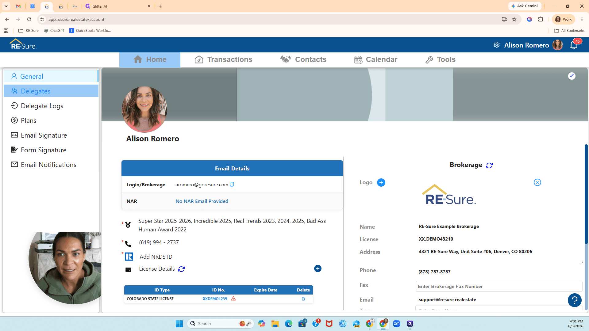Step #2: Select Delegates from the left-hand navigation menu to manage account access.