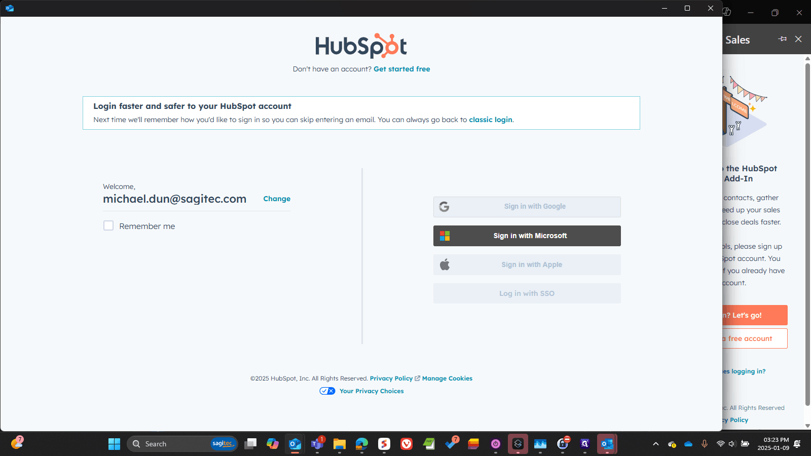 Step #4: Click on "Sign in with Microsoft"