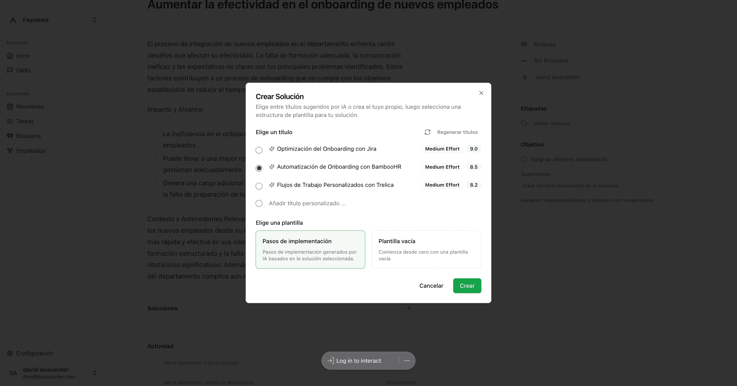 Step #90: Hagan clic en "Impacto y Alcance :"