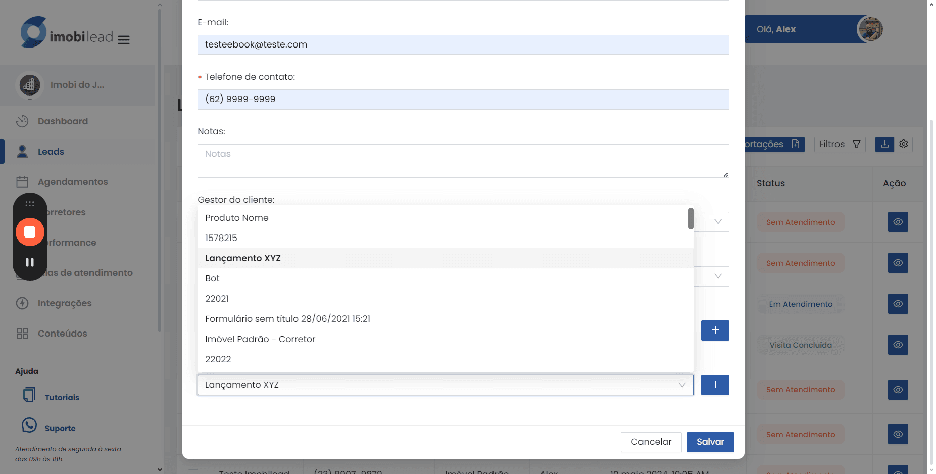 Step #16: Click "Produto Nome"