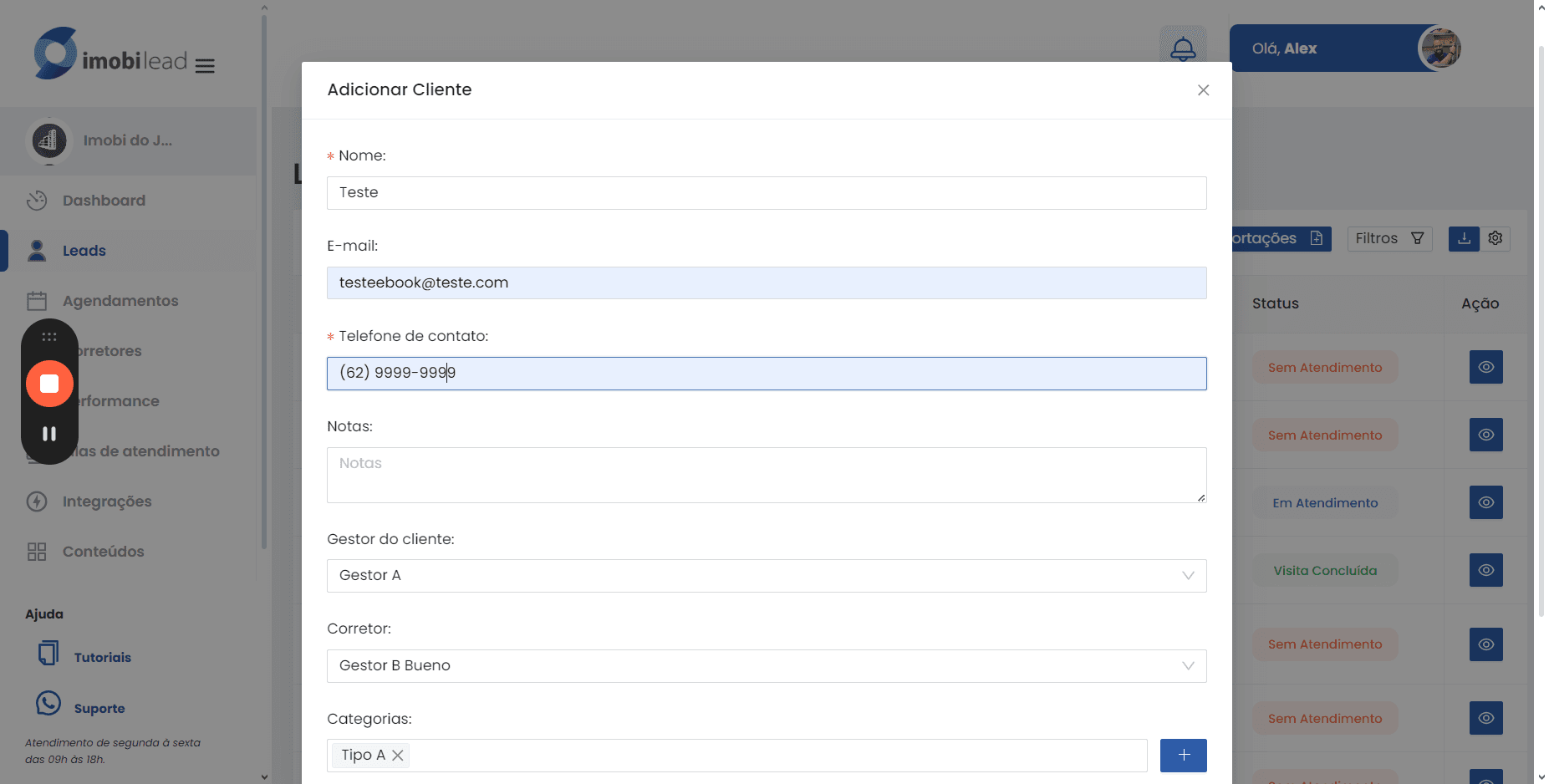 Step #19: Click "testeebook@teste.com"
