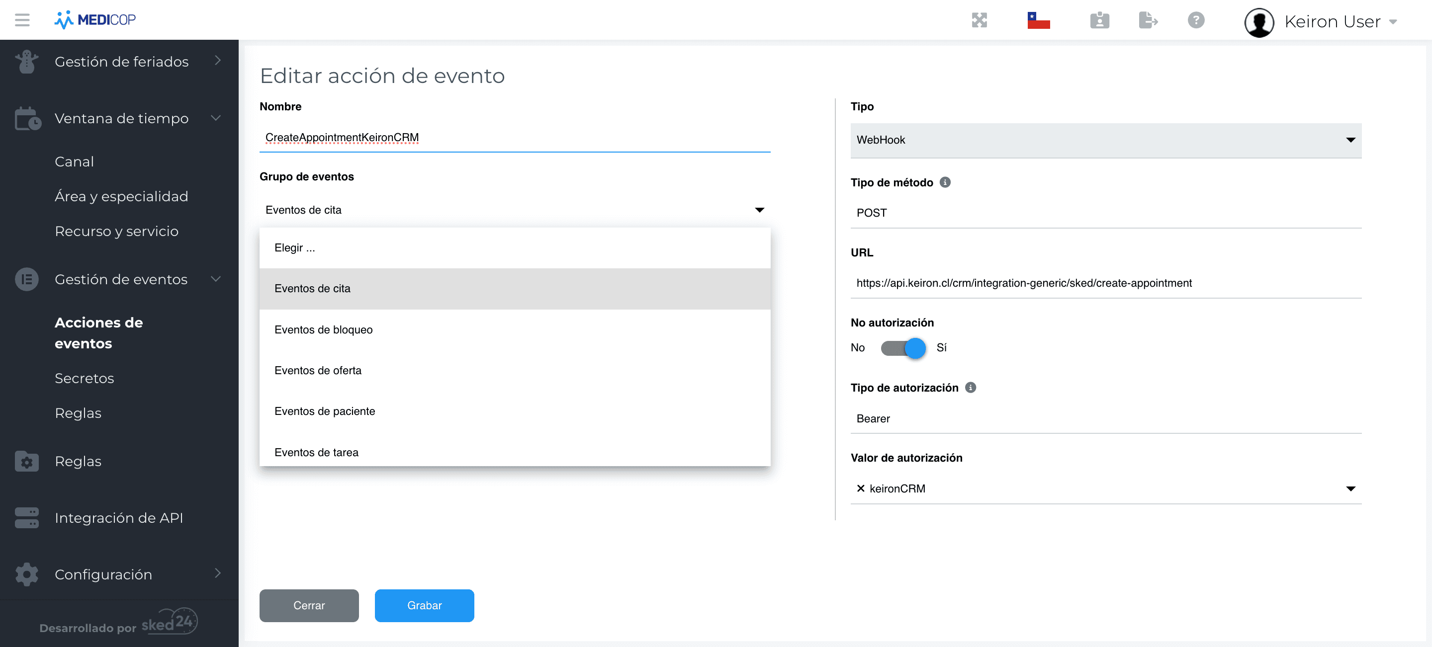 Step #4: Elegir "Eventos de cita"