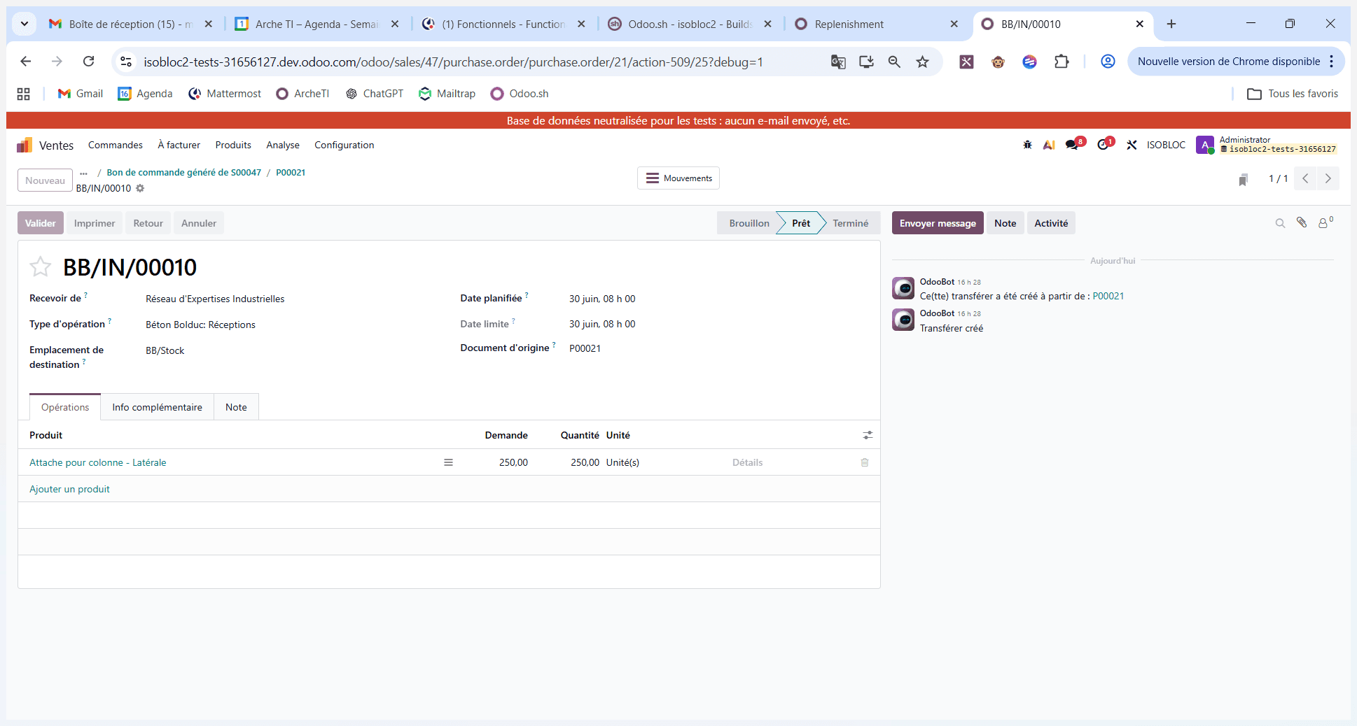 Step #7: Cliquez sur Valider pour enregistrer l'entrée en stock.