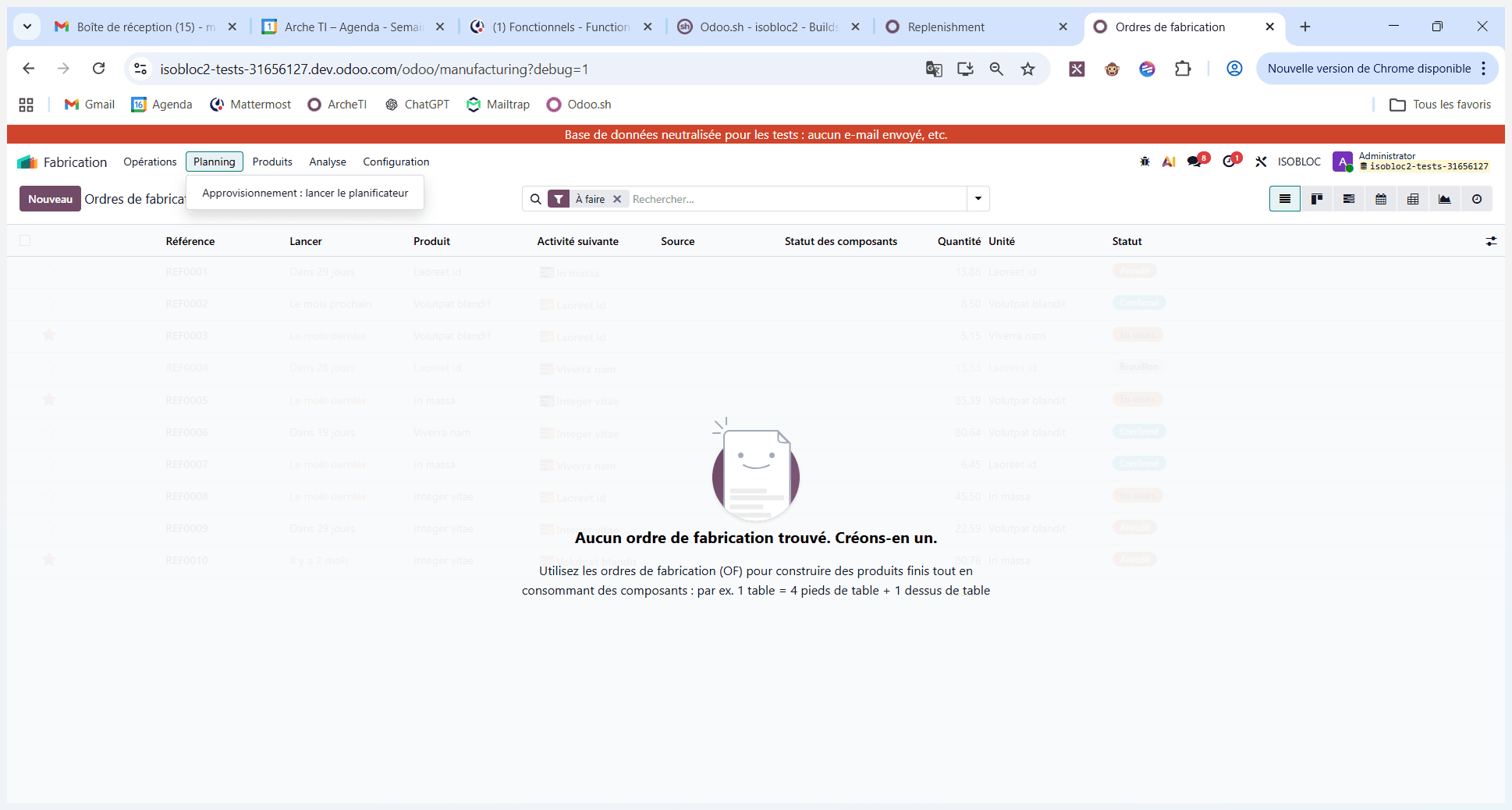Step #30: Dans la barre de navigation, cliquez sur Planning puis sur Lancer le planificateur.