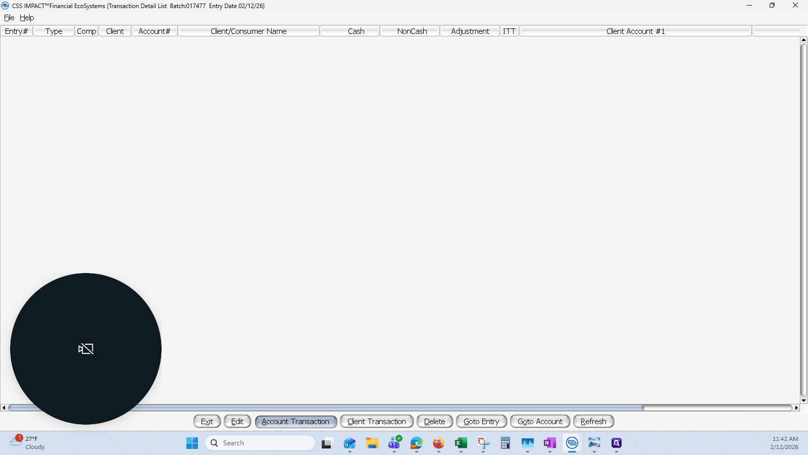 Step #8: Click on "Account Transaction"